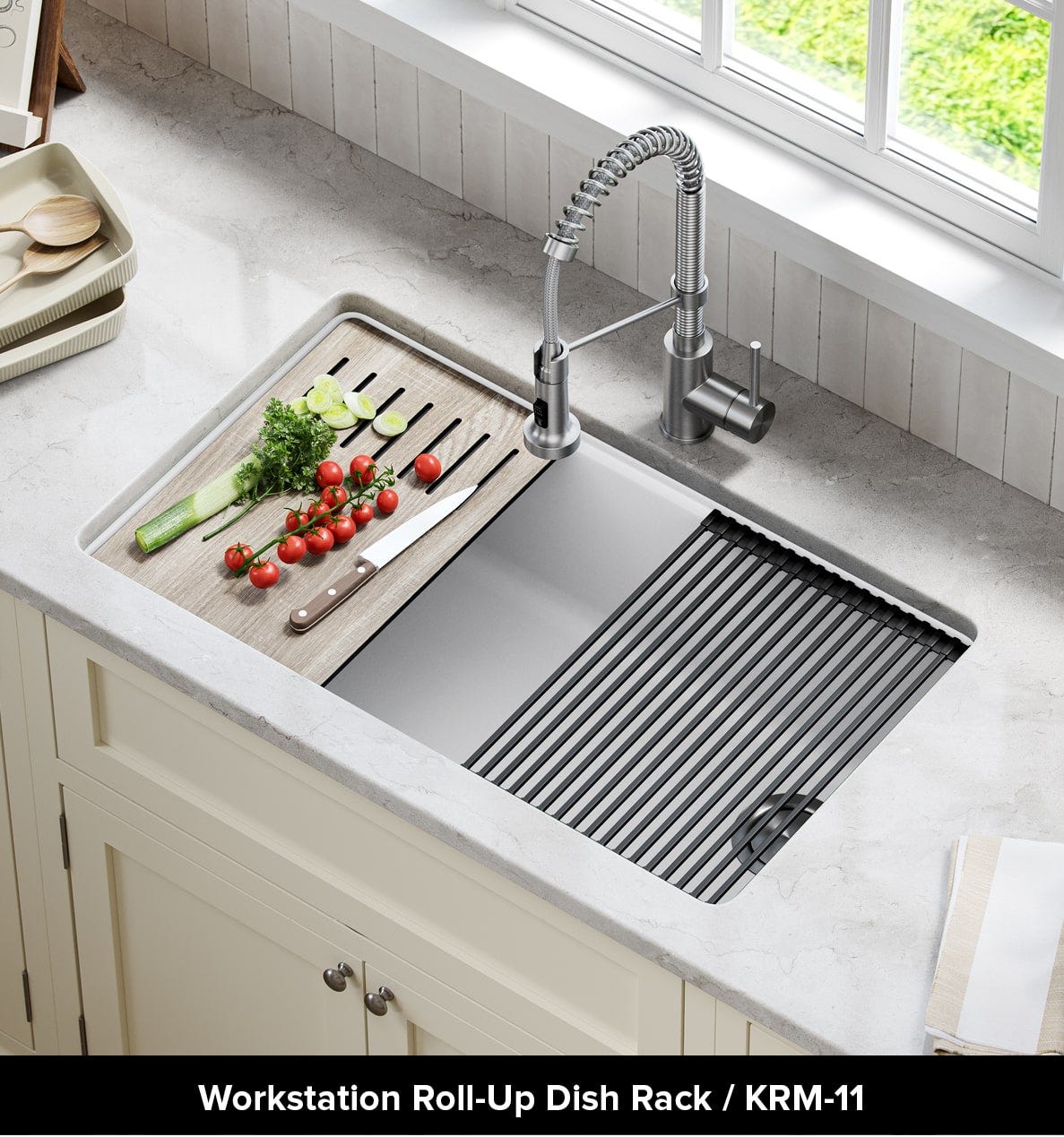 KRAUS Stainless Steel Workstation Sink Dish & Utensil Drying Rack