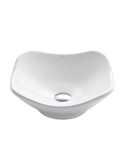 15 1/2" Modern Art Vessel Ceramic Bathroom Sink in White