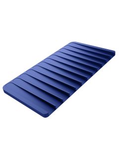 Self-Draining Silicone Dish Drying Mat or Trivet for Kitchen Counter in Dark Blue