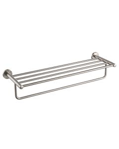 Bathroom Shelf with Towel Bar in Brushed Nickel