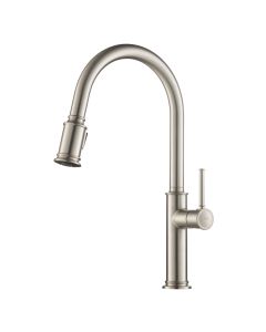 KRAUS Sellette™ Single Handle Pull Down Kitchen Faucet with Dual Function Sprayhead in Spot Free Stainless Steel Finish
