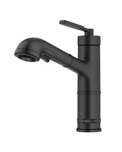 Pull-Out Single Handle Kitchen Faucet in Matte Black 