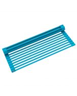 Workstation Multipurpose Over Sink Roll-Up Dish Drying Rack in Aqua