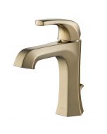 Single Handle Bathroom Faucet with Lift Rod Drain in Brushed Gold Finish