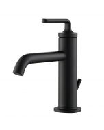 Single Handle Bathroom Sink Faucet with Lift Rod Drain in Matte Black