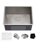 24" Undermount 16 Gauge Stainless Steel Single Bowl Laundry Utility Sink