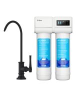 2-Stage Under-Sink Filtration System with Single Handle Drinking Water Filter Faucet in Matte Black