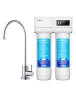 2-Stage Under-Sink Filtration System with Single Handle Drinking Water Filter Faucet in Chrome