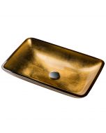 Gold Rectangular Glass Vessel 22" Bathroom Sink