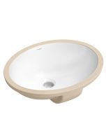 16 3/4" Oval Porcelain Ceramic Undermount Bathroom Sink in White with Overflow Drain