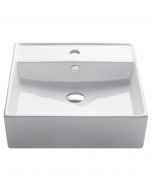 Square Vessel 18 1/2" Ceramic Bathroom Sink in White