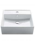 18 1/2" Square Vessel Ceramic Bathroom Sink in White