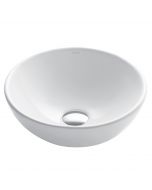 14" Round Vessel Ceramic Bathroom Sink in White