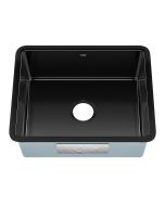 21” Undermount Porcelain Enameled Steel Single Bowl Kitchen Sink in Black 