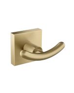 Bathroom Robe and Towel Double Hook in Brushed Gold
