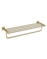 Bathroom Shelf with Towel Bar in Brushed Gold