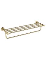 Bathroom Shelf with Towel Bar in Brushed Gold