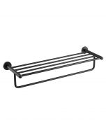 Bathroom Shelf with Towel Bar in Matte Black