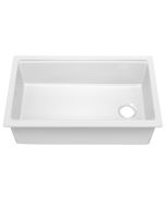 Workstation 33” Drop-In / Undermount Fireclay Single Bowl Kitchen Sink in Gloss White