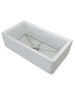 33" Reversible Apron Front Fireclay Single Bowl Kitchen Sink in Gloss White