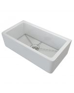 33" Reversible Apron Front Farmhouse Fireclay Single Bowl Kitchen Sink in Gloss White