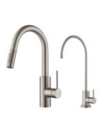 Pull-Down Kitchen Faucet and Water Filter Faucet Combo in Spot Free Stainless Steel