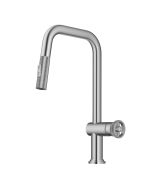 Industrial Pull-Down Single Handle Kitchen Faucet in Spot-Free Stainless Steel