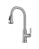 Transitional Industrial Pull-Down Single Handle Kitchen Faucet in Spot-Free Stainless Steel