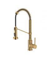 Touchless Sensor Commercial Pull-Down Single Handle 18-Inch Kitchen Faucet in Spot Free Antique Brushed Brass