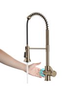 Touchless Sensor Commercial Pull-Down Single Handle Kitchen Faucet in Spot Free Antique Champagne Bronze