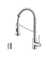 KRAUS Bolden™ Single Handle 18 inches Commercial Kitchen Faucet with Dual Function Pull-Down Sprayhead in Chrome Finish

