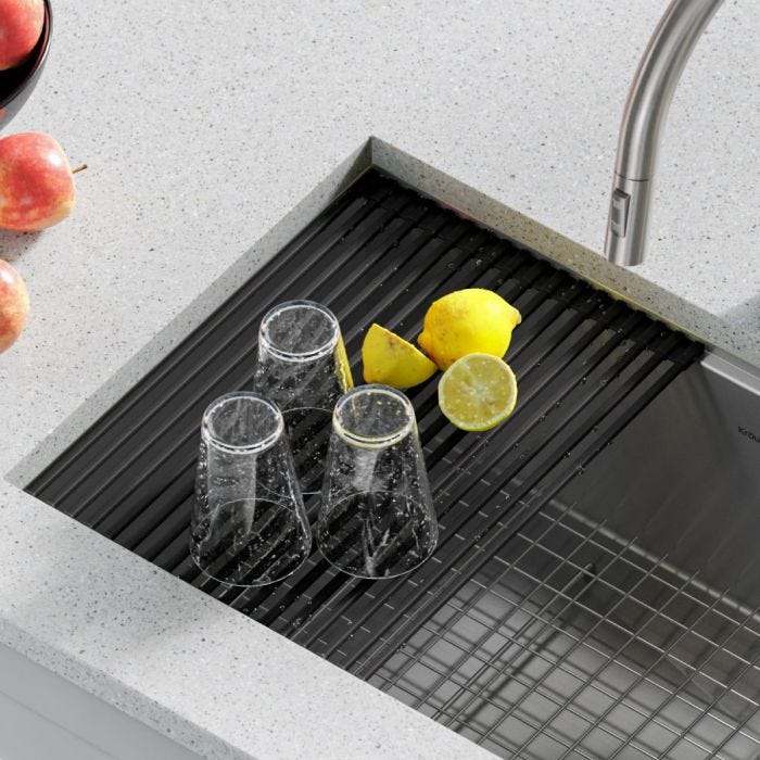Buy Matte Black Multipurpose Roll Up Dish Drying Rack Kraus USA