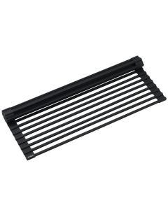 Multipurpose Over Sink Roll-Up Dish Drying Rack in Black