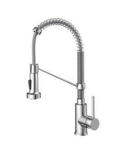 KRAUS Bolden™ Single Handle 18 inches Commercial Kitchen Faucet with Dual Function Pull-Down Sprayhead in Chrome Finish
