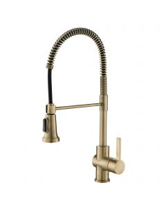 Commercial Style Kitchen Faucet in Brushed Gold