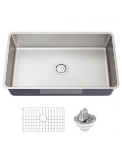 32" Undermount 16 Gauge Stainless Steel Single Bowl Kitchen Sink 