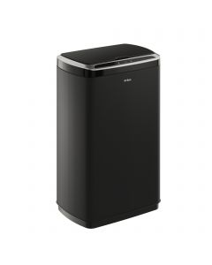 Rectangular 13 Gallon Touchless Motion Sensor Trash Can in Matte Black Finish with SoftShut Lid