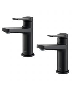 Single Handle Basin Bathroom Faucet in Matte Black (2-Pack)