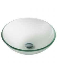 Frosted Glass Vessel 16 1/2" Bathroom Sink