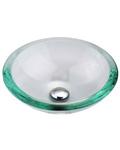 Clear Glass Vessel 17" Bathroom Sink