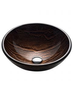 Brown Glass Vessel 17" Bathroom Sink