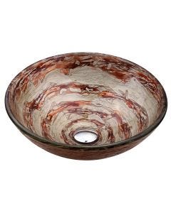 Brown/Grey Glass Vessel 16 1/2" Bathroom Sink