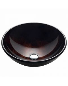 Dark Brown Glass Vessel 16 1/2" Bathroom Sink