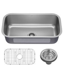 32” Undermount 18-Gauge Stainless Steel Single Bowl Kitchen Sink
