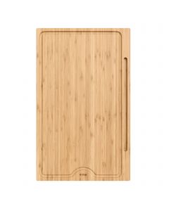 Solid Bamboo Cutting Board with Mobile Device Holder for Standard Kitchen Sink or Countertop (19 1/2" x 12" )