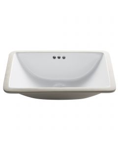 21" Rectangular Porcelain Ceramic Undermount Bathroom Sink in White with Overflow Drain