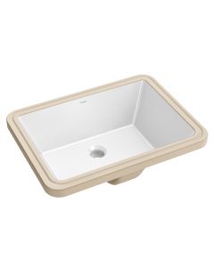 20 1/4" Rectangular Porcelain Ceramic Undermount Bathroom Sink in White with Overflow Drain