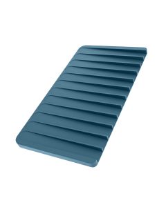 Self-Draining Silicone Dish Drying Mat or Trivet for Kitchen Counter in Cyan Blue