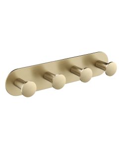 Bathroom Robe and Towel Hook Rack with 4 Hooks in Brushed Gold