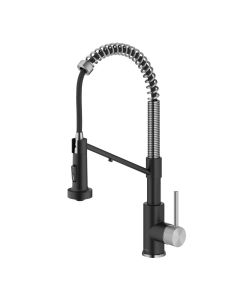 2-in-1 Commercial Style Pull-Down Single Handle Water Filter Kitchen Faucet for Reverse Osmosis or Water Filtration System in Spot-Free Stainless Steel/Matte Black 